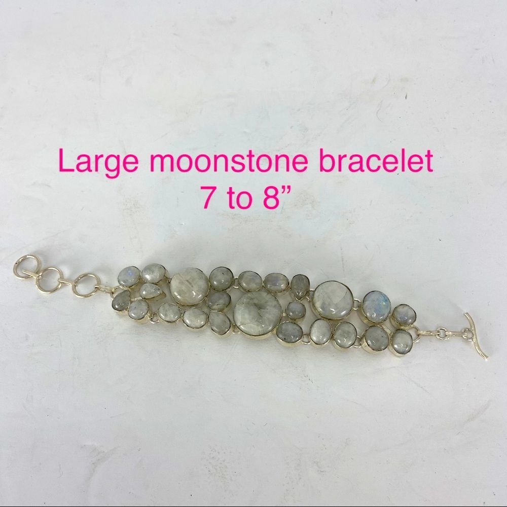 Huge Moonstone bracelet  7 to 8” new never worn